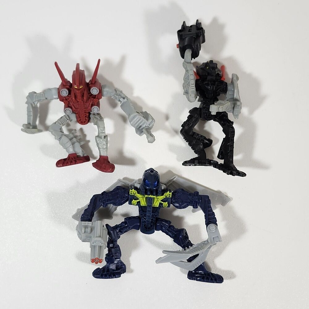 Lego Bionicles Lot 3 McDonalds 2007 2008 Action Figures Happy Meal Toys Mcd's